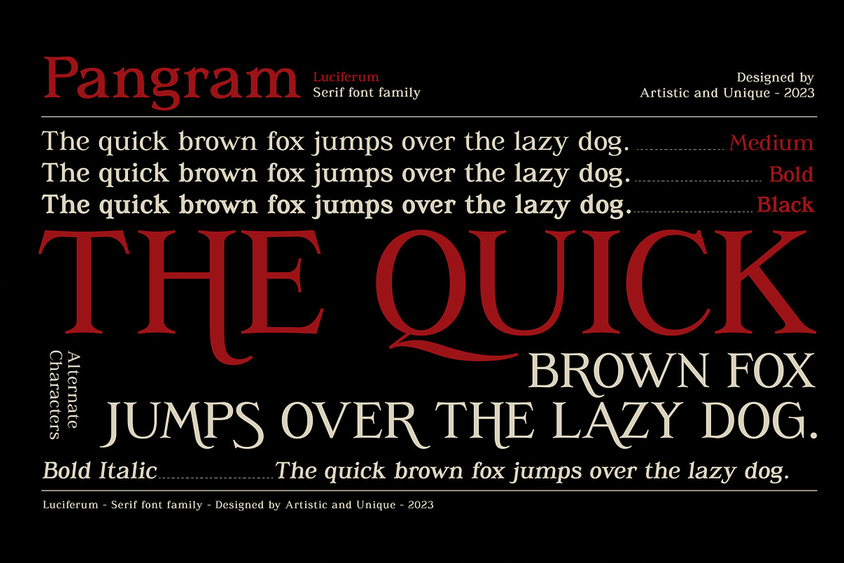Luciferum - Serif font family, a Serif Font by Artistic & Unique (Photo 15 of 15)