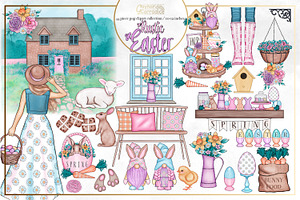 Rustic Easter- Easter Clipart Set