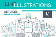 Services Line Illustrations Bundle, an iPhone Mockup by Boyko Pictures (Thumbnail 1 of 15)
