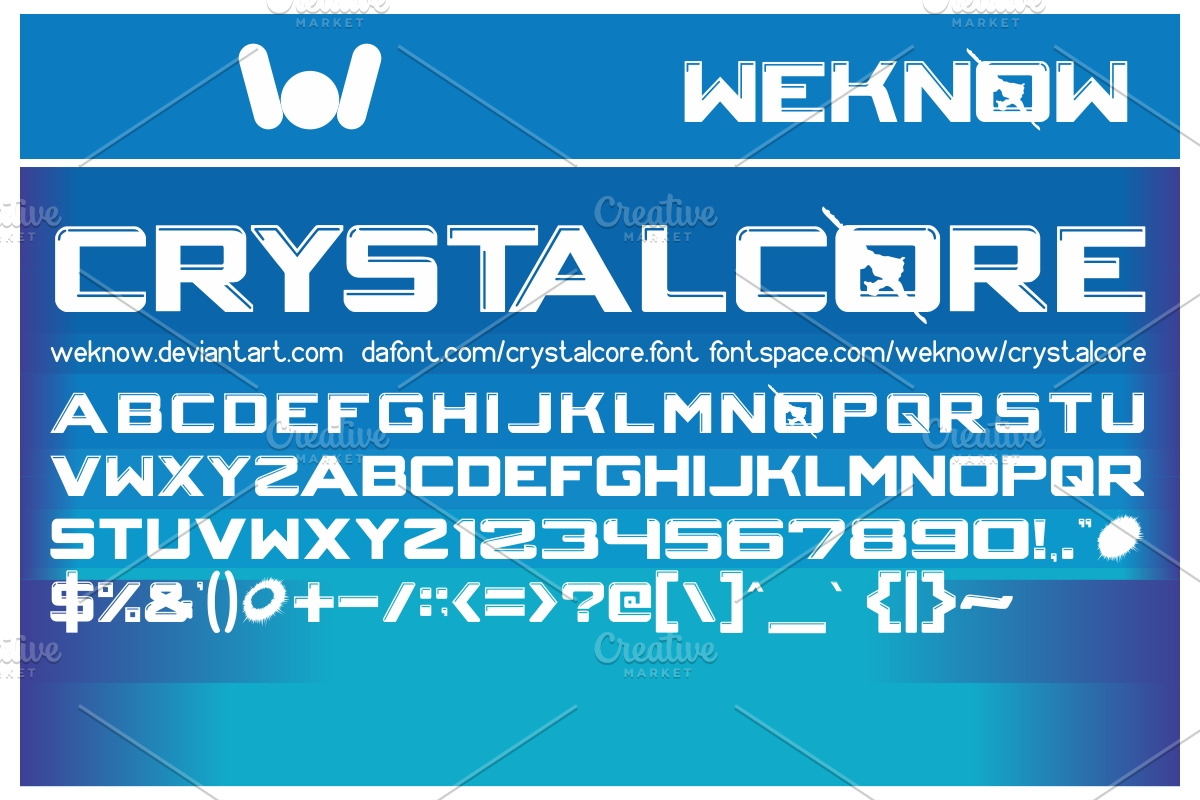 crystal core font preview 3
