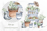 Watercolor Gardening Clipart Set, a Seasonal Illustration by LenArt (Thumbnail 5 of 15)