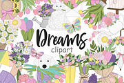 Dreams Clipart | Pastel Illustration, a Seasonal Illustration by GlamArtZhanna (Thumbnail 1 of 5)