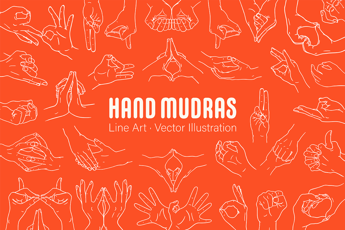 Hand Mudras Yoga Vector set, a Healthcare Illustration by Allaxel Studio (Photo 2 of 5)
