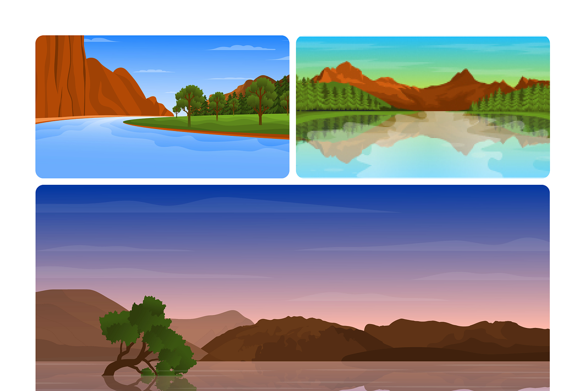 Flat River Background Vectors, a Duotone Icon by Brickclay (Photo 9 of 10)