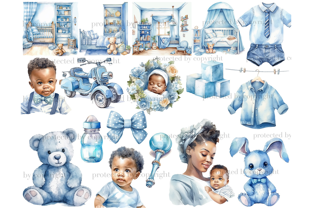 Baby Boy Clipart PNG | Baby Shower, a Person Illustration by GlamArtZhanna (Photo 3 of 5)