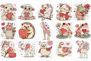 Valentine Animal Characters Clipart, an Illustration by Libby Wishes (Thumbnail 6 of 6)