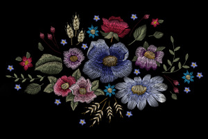 Font Flower Embroidery