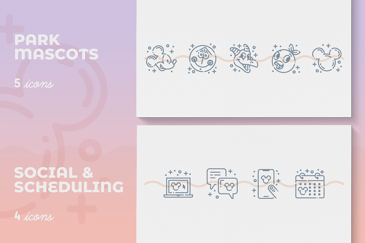 Mickey's Kingdom Line Art Icon Set, an Outline Icon by C.Gordon Illustration (Photo 3 of 7)