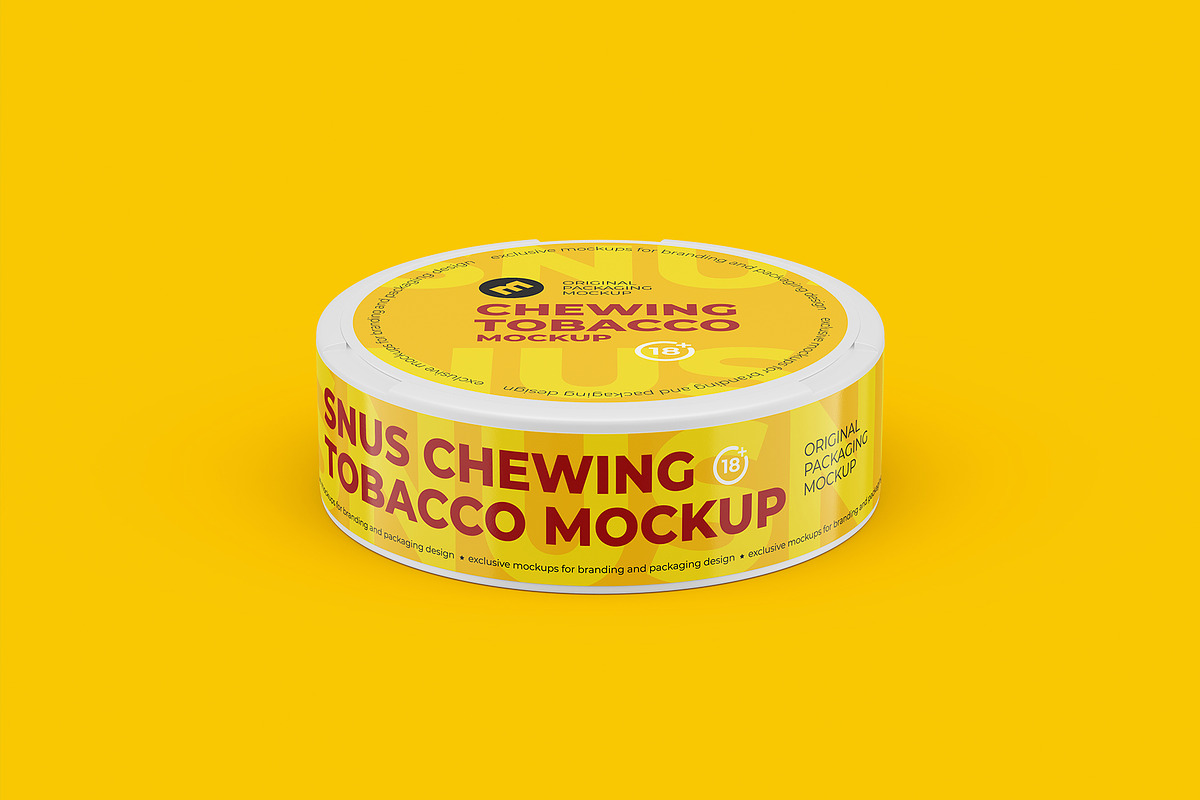 Snus Chewing Tobacco Can Mockup, a Packaging Mockup by easymock 2 (Photo 9 of 10)