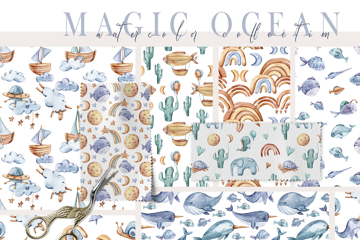 SALE! Watercolor nautical collection, an Animal Illustration by Tiana Geo (Photo 20 of 27)