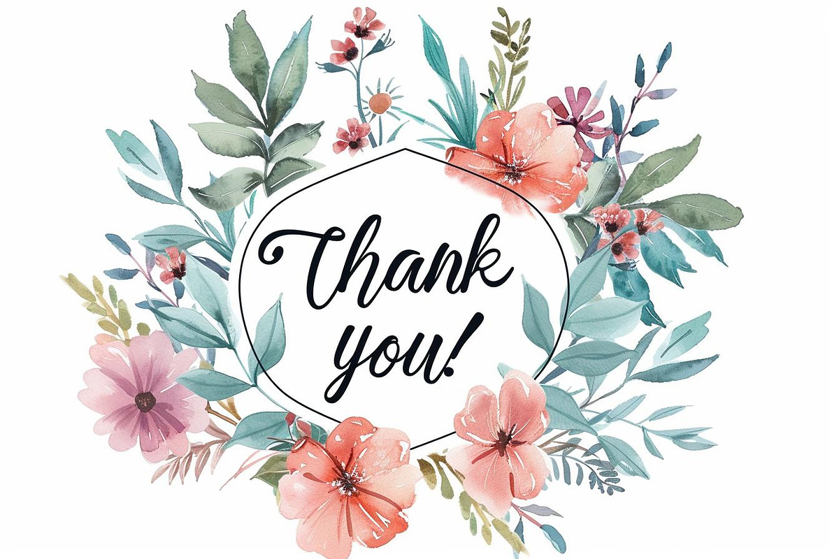 Thank You Card Set - Watercolor, an Illustration by hafijul (Photo 9 of 13)