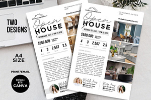 Co-branded Open House Flyer, a Flyer Template by CreativeVinesStore