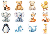 Watercolor Cute Little Animal, an Illustration by CitraGraphics (Thumbnail 2 of 5)