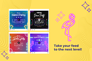 Neon Dance Party Instagram Posts, a Templates & Theme by TemplateCastleStore (Thumbnail 4 of 9)