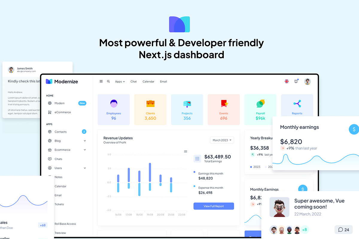 Modernize Nextjs Admin Dashboard, a Templates & Theme by AdminMart (Photo 2 of 15)