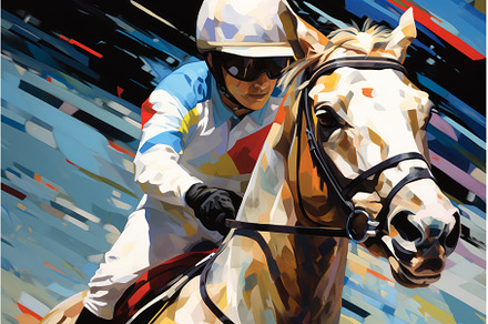 Horse racing closeup art, a Sports & Recreation Photo by Ylivdesign