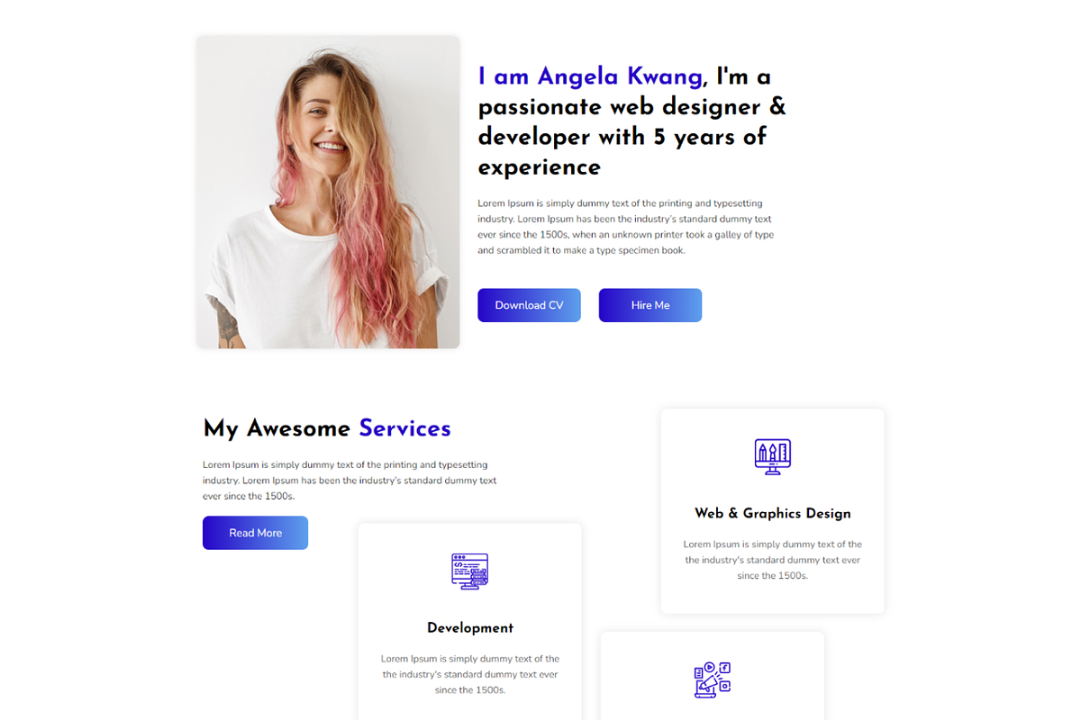 Angela - Portfolio Elementor Kit preview 2