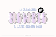 NEWBIE a Cute Groovy Retro Font, a Sans Serif Font by Blush Font Co. (Thumbnail 1 of 5)
