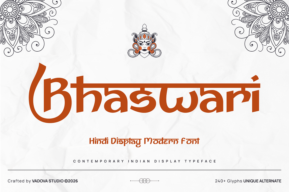 Bhaswari Hindi Display Modern Font, a Sans Serif Font by Vadovastd (Photo 1 of 9)