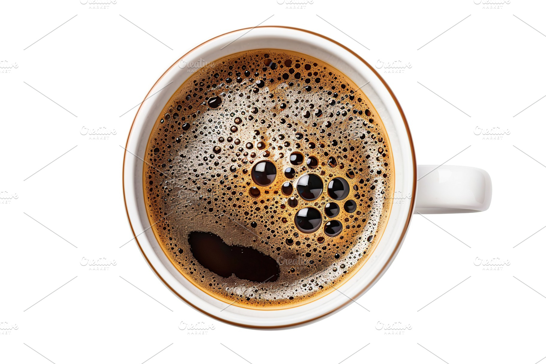 Flat lay of cup of coffee on white background, a Food & Drink Photo by AlyaAnd