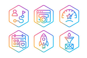 Colorful icons representing various, a Technology Illustration by ZinetroN