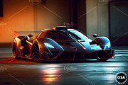 Supercar in the City Illustration, a Wallpaper Graphic by Other Side Art (Thumbnail 3 of 8)