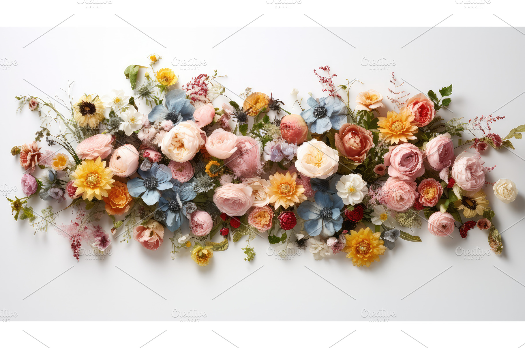 petals frame flowers ai generated, a Nature Photo by pikepicture