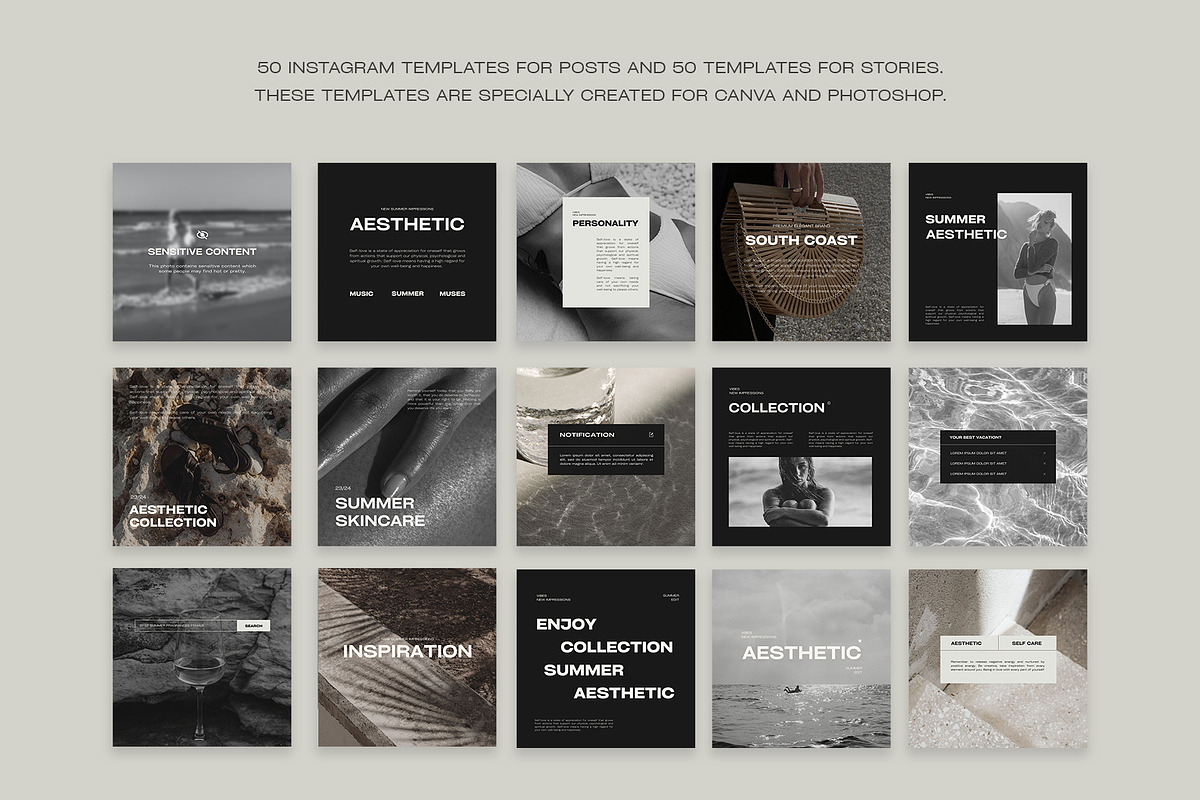 Aesthetic Instagram Templates VIII, a Social Media Template by Instprofi | Studio Estimo (Photo 7 of 8)