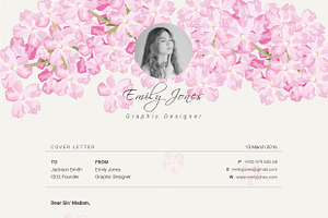 Floral Simple CV-Resume Template C