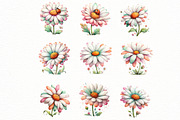 Whimsical Daisy Flower Clipart, an Illustration by Designworld (Thumbnail 4 of 7)