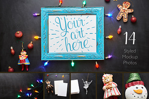 Christmas Lights Photo Mockup Bundle
