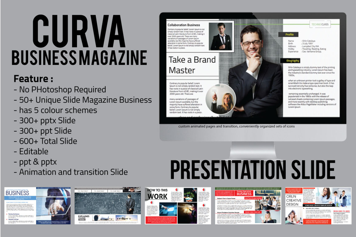 Curva Business Magazine Presentation, a Presentation Template by Orlin (Photo 1 of 5)