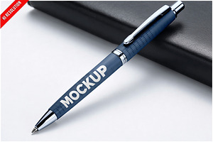 Ballpoint Pen Positioned Diagona PSD, a Pens & Pencil Mockup by Bruno's Shop