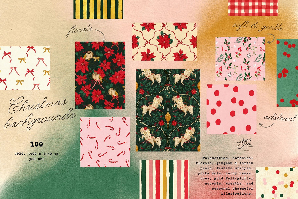 100 Christmas Backgrounds, a Background Graphic by PaperJamLab (Photo 2 of 18)