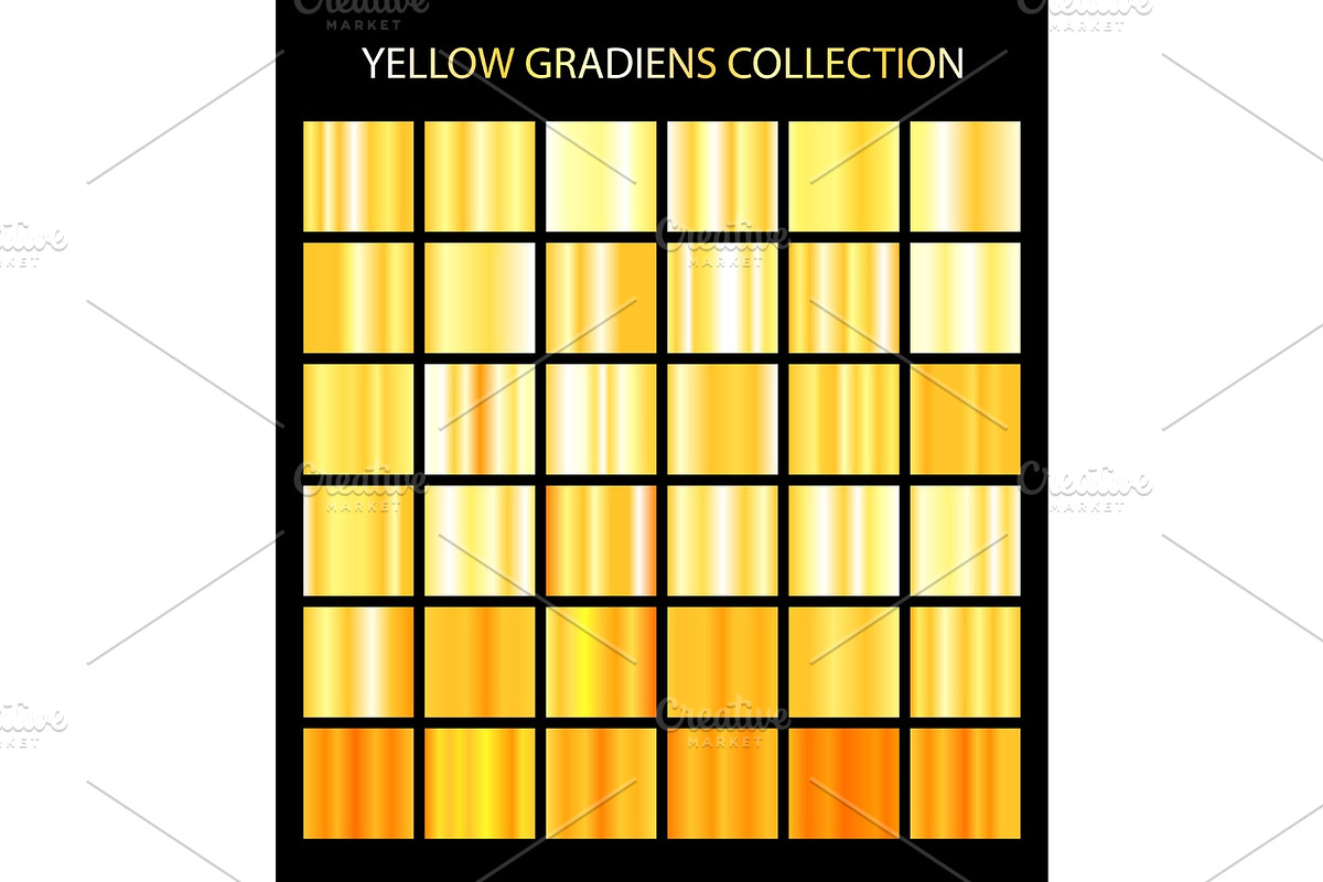 36 yellow color gradients, a Gradient Add-On by Ederella