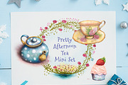 New Year Tea Time Watercolor Clipart, an Illustration by Shadowspark (Thumbnail 1 of 2)