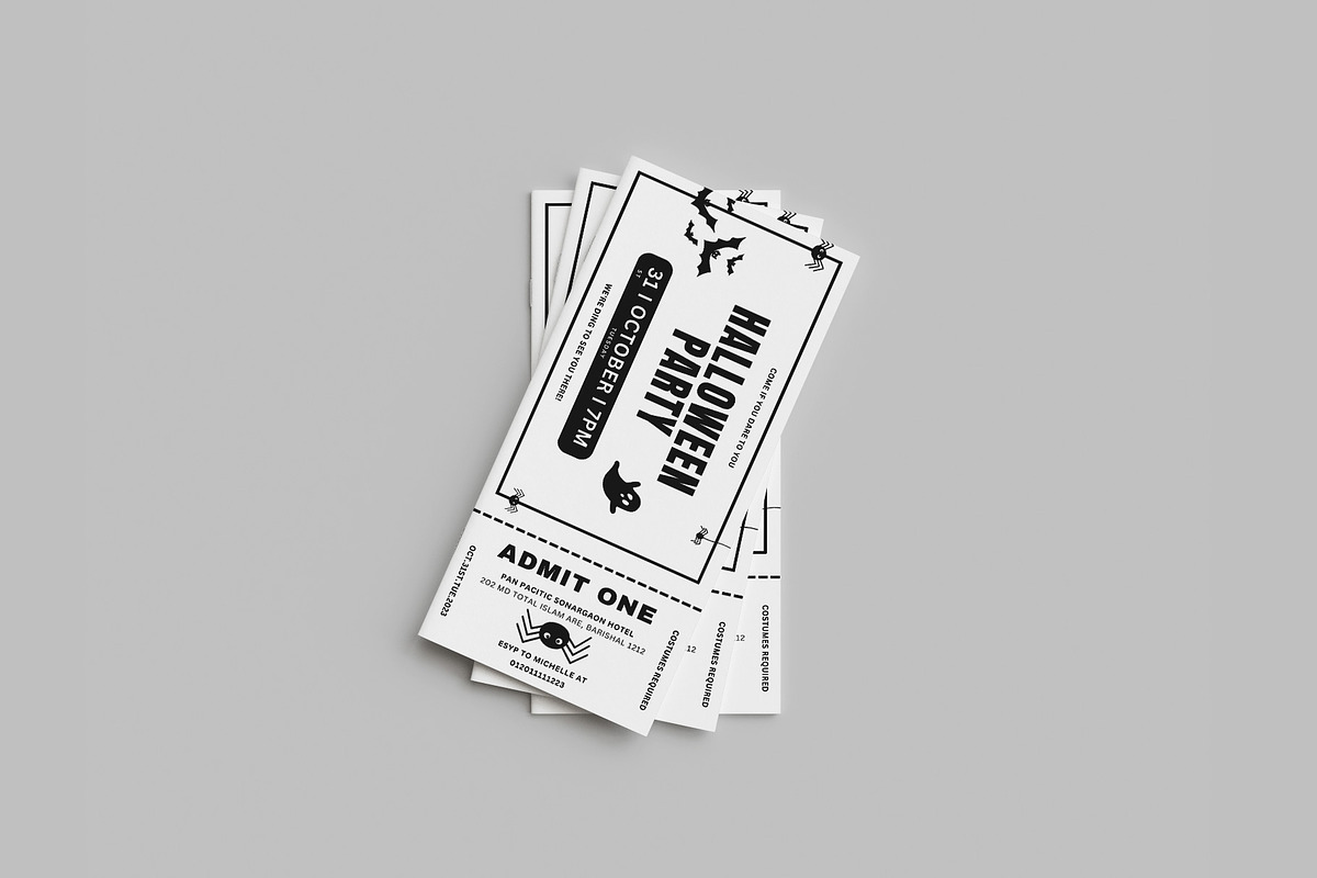 Halloween-Ticket, an Invitation Template by MNT-Creator (Photo 1 of 2)