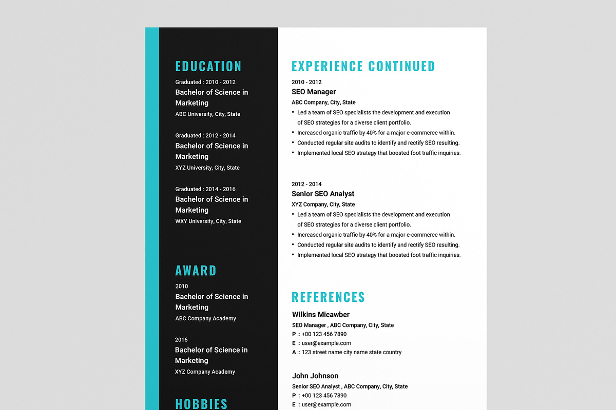 Resume Template, a Resume Template by MightyDesign (Photo 5 of 8)