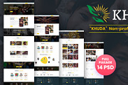 KHUDA Non-Profit PSD Template, a Landing Page Template by Andit themes (Thumbnail 1 of 15)