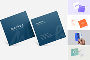 Square Business Card Mockup Bundle, an Advertising Mockup by graphypix (Thumbnail 1 of 14)
