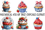 Whimsical 4th of July Cupcake Clipar, an Illustration by OK Design (Thumbnail 2 of 6)