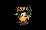 Coffee Come First, an Illustration by Pen of God Studio (Thumbnail 1 of 2)
