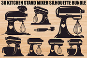Kitchen Stand Mixer Silhouette Bundl, an Illustration by Gaye Art (Thumbnail 1 of 31)