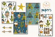 Wild West paper set, a Pattern Graphic by Poppymoondesign (Thumbnail 2 of 3)