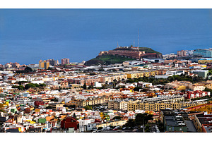 High angle view of Santa Cruz de Tenerife in Canary Islands