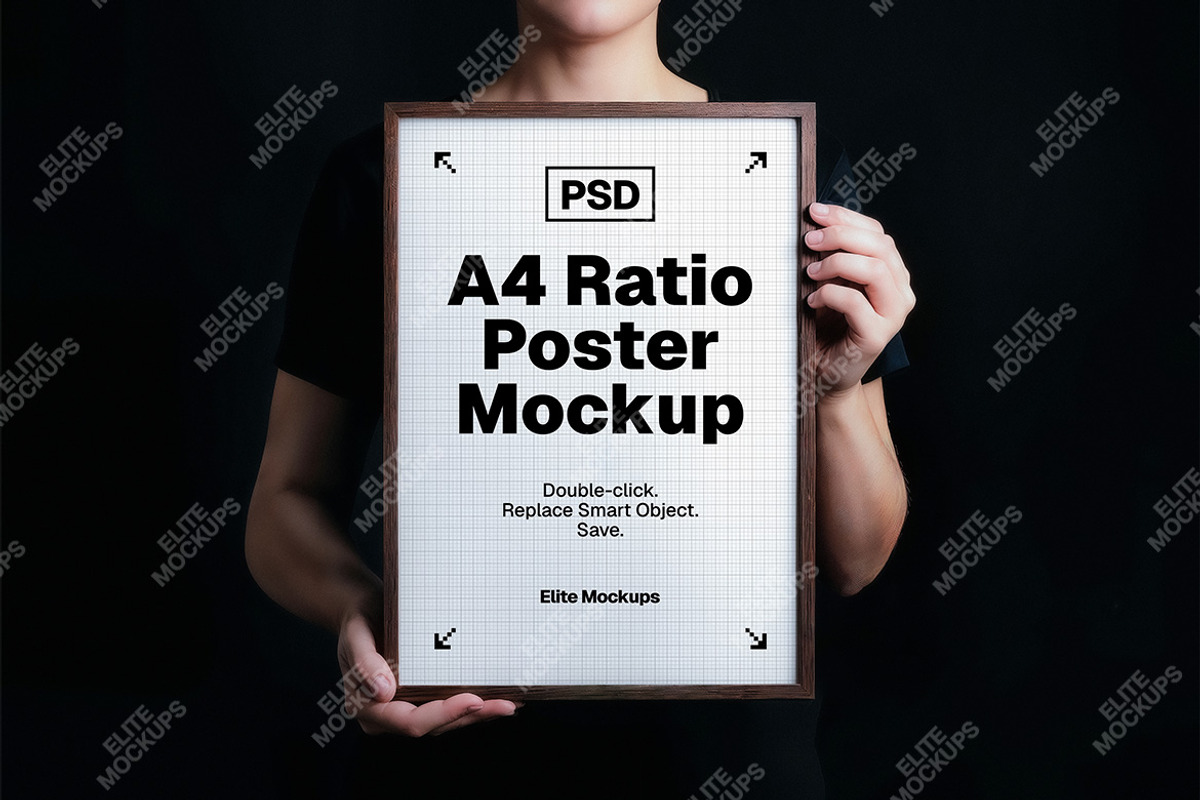 A4 Ratio Vertical Poster Mockup Set, an Advertising Mockup by Elite Mockups (Photo 4 of 7)