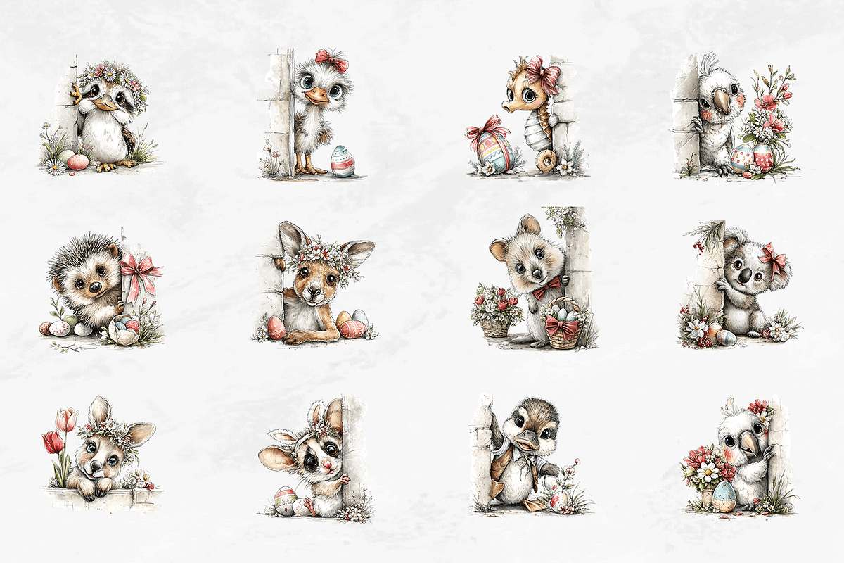 Aussie Easter Animals Clipart Bundle, an Animal Illustration by Bijou Bay (Photo 3 of 3)