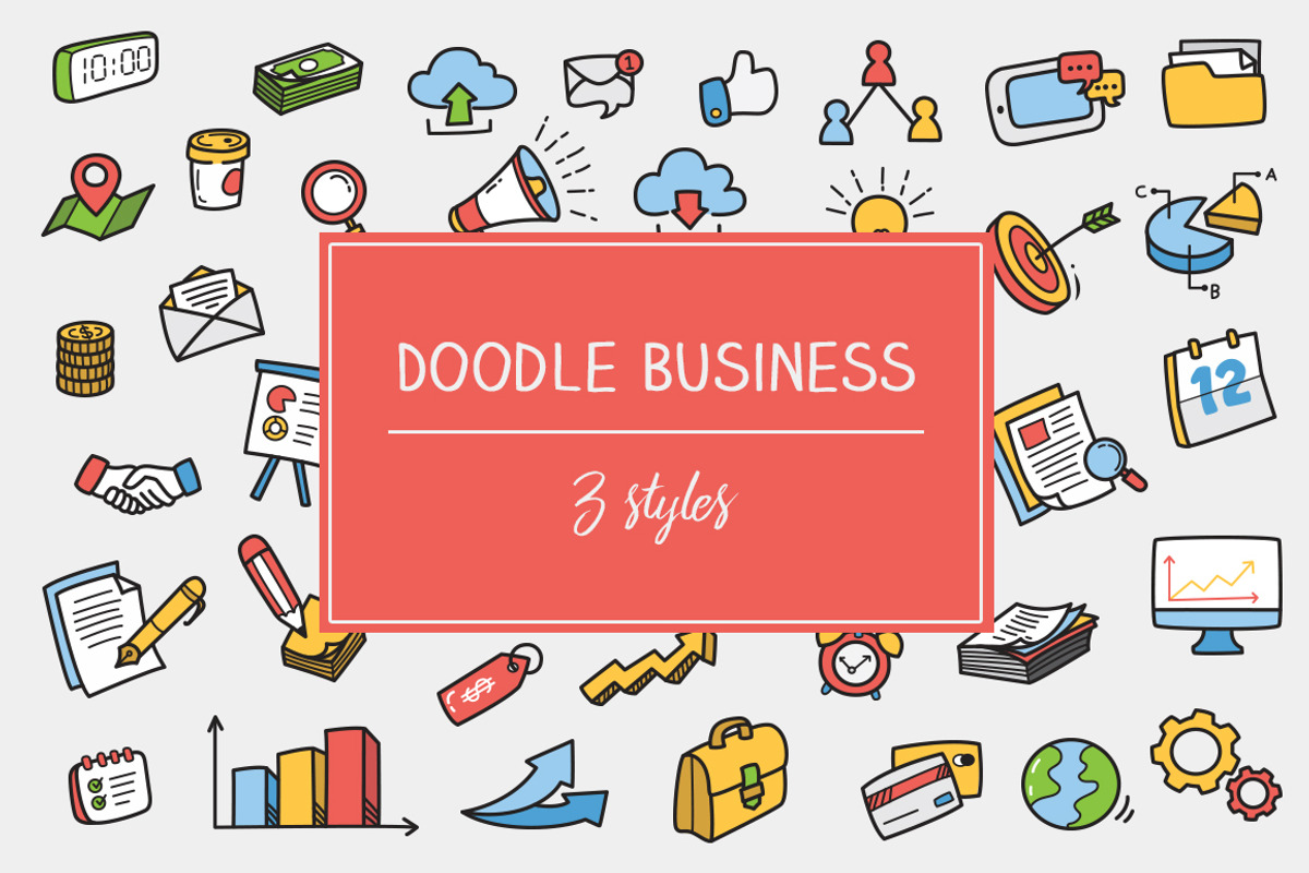 Doodle Business Icon and Clipart, an Object Graphic by Ladle&co. (Photo 2 of 3)