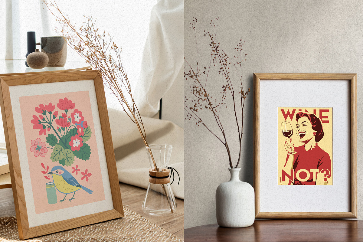 Colorful Modern Maximalist Wall Art, a Wallpaper Graphic by Helospace (Photo 7 of 10)