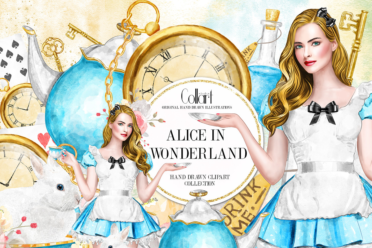 Alice in Wonderland Clipart, an Illustration by Collart Studio (Photo 1 of 5)